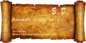 Barabás Dézi névjegykártya